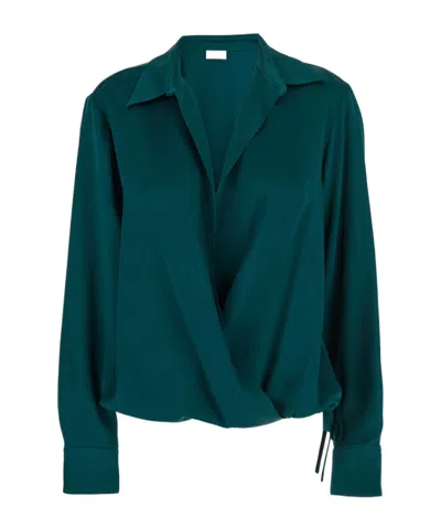 Dries Van Noten Lapel Long Sleeve Shirt In Blue