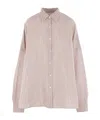 Dries Van Noten Women Oversized Striped Shirt In Nude