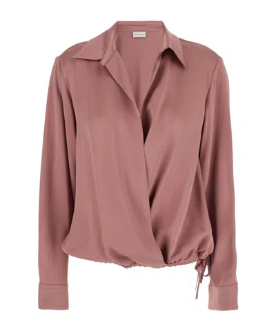 Dries Van Noten Lapel Long Sleeve Shirt In Multi