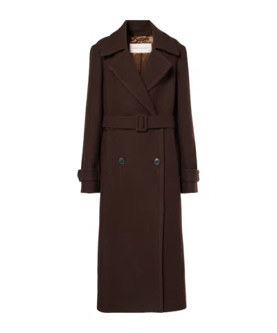 Dries Van Noten Lapel Long-sleeved Coat In Burgundy