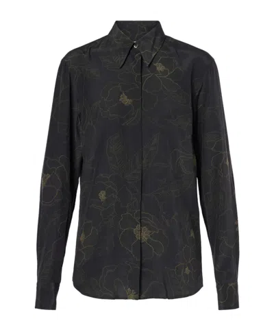 Dries Van Noten Lapel Long-sleeved Shirt In Black