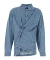 Dries Van Noten Lapel Long-sleeved Shirt In Blue