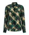 Dries Van Noten Sheer Fabric Pointed Collar Long Sleeves Shirt In Green