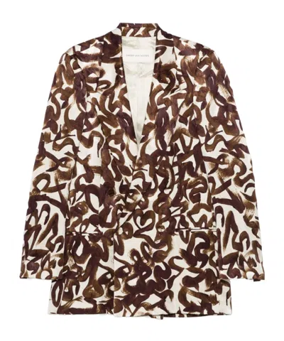 DRIES VAN NOTEN LAPEL LONG-SLEEVED SUIT JACKET