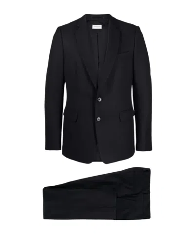 Dries Van Noten Lapel Long-sleeved Suit Set In Black