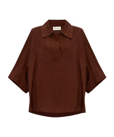 Dries Van Noten Lapel Shirt In Brown