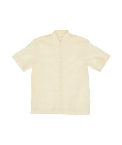 Dries Van Noten Lapel Short Sleeve Shirt In Nude