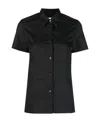 Dries Van Noten Lapel Short-sleeved Shirt In Black
