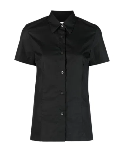 Dries Van Noten Lapel Short-sleeved Shirt In Black