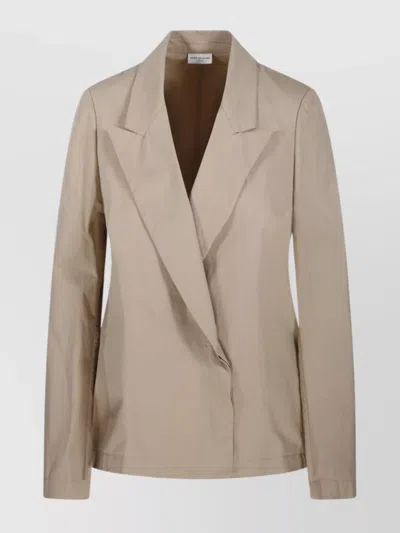 Dries Van Noten Lapel Single-breasted Shirt Long Sleeves In Beige