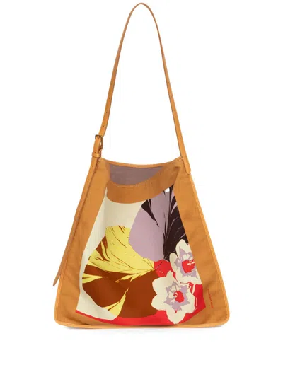 Dries Van Noten Large Floral-print Tote Bag In 703 Brown