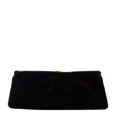 Dries Van Noten Large Leather Clutch In Black