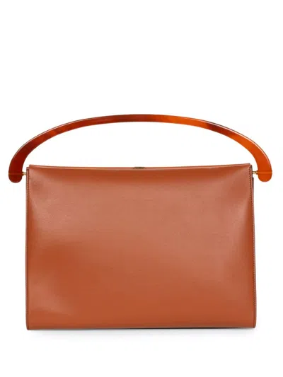 Dries Van Noten Large Leather Tote Bag In Brown