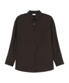 Dries Van Noten Large Outline Poplin Shirt In Black