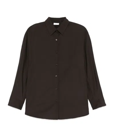 Dries Van Noten Large Outline Poplin Shirt In Black