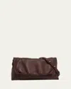 Dries Van Noten Large Pillow Leather Shoulder Bag In Burgundy