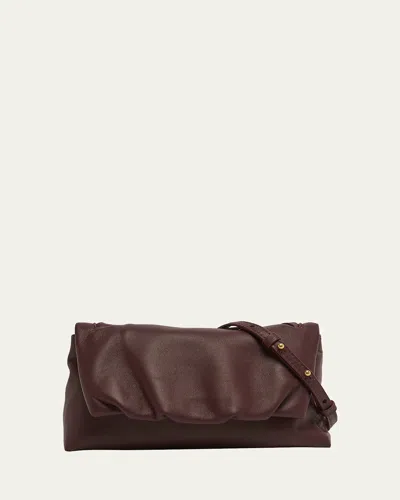 Dries Van Noten Large Pillow Leather Shoulder Bag In Burgundy