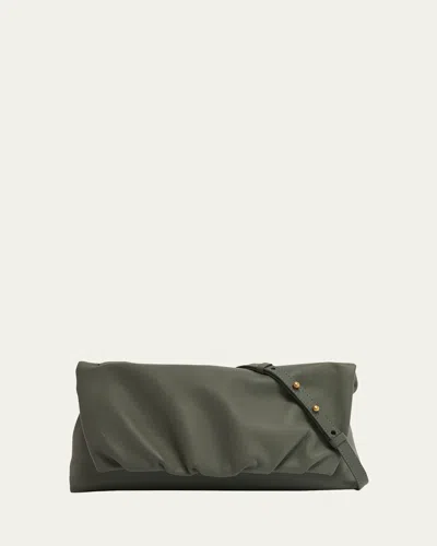 Dries Van Noten Large Pillow Leather Shoulder Bag In Pistache