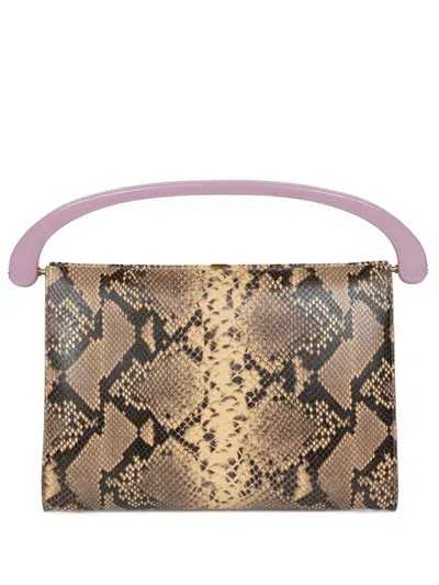 Dries Van Noten Snake-effect Leather Tote In Animal Print
