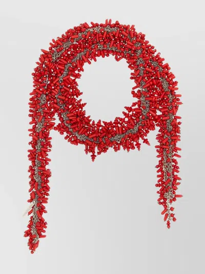 Dries Van Noten Layered Beaded Necklace With Silver Chain
