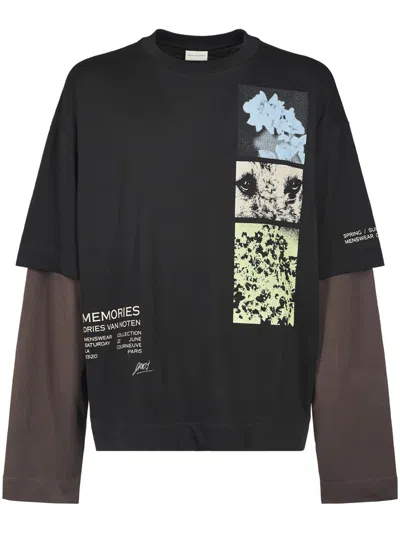 Dries Van Noten Layered Black T-shirt