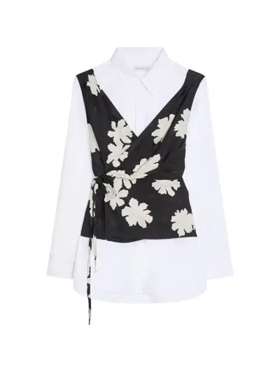 Dries Van Noten Layered Floral Shirt In White