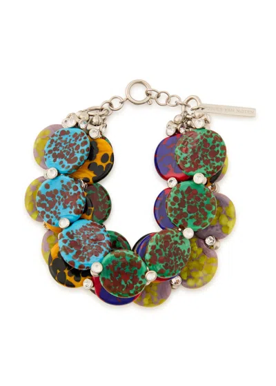 Dries Van Noten Layered Painted Glass And Brass Bracelet In Multicoloured 1