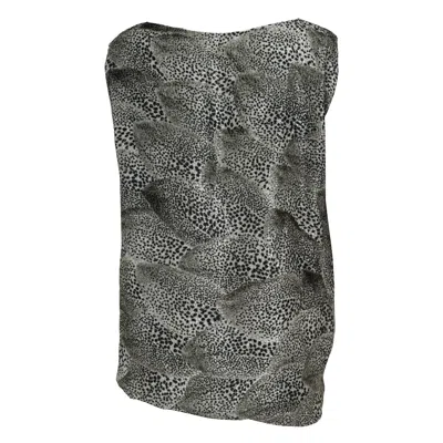 Dries Van Noten Layered Petals Viscose Silk Blouse In Gray