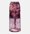 Dries Van Noten Layered Printed Silk-blend Midi Skirt In Brown