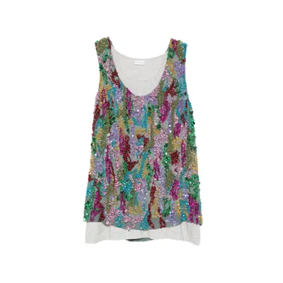 Dries Van Noten Layered Sequinned Tank Top In Multi