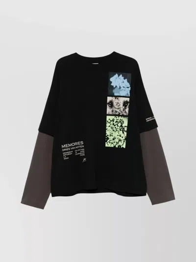 DRIES VAN NOTEN LAYERED SLEEVE COTTON T-SHIRT