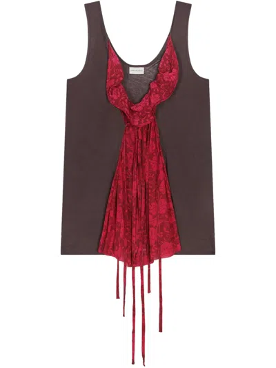 Dries Van Noten Layered Top In Brown