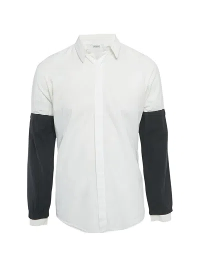 Pre-owned Dries Van Noten Layered-sleeve Cotton Shirt In White