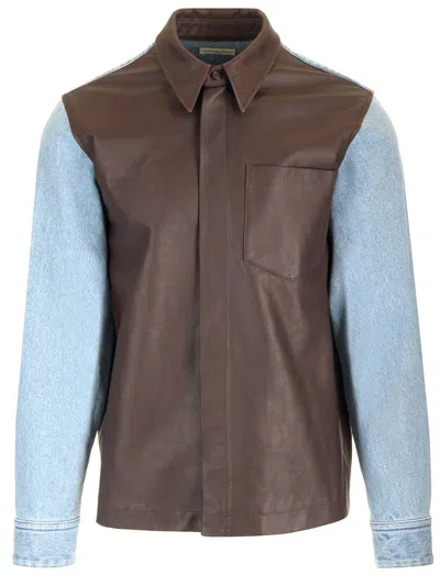 Dries Van Noten Lan Panelled Jacket In Brown
