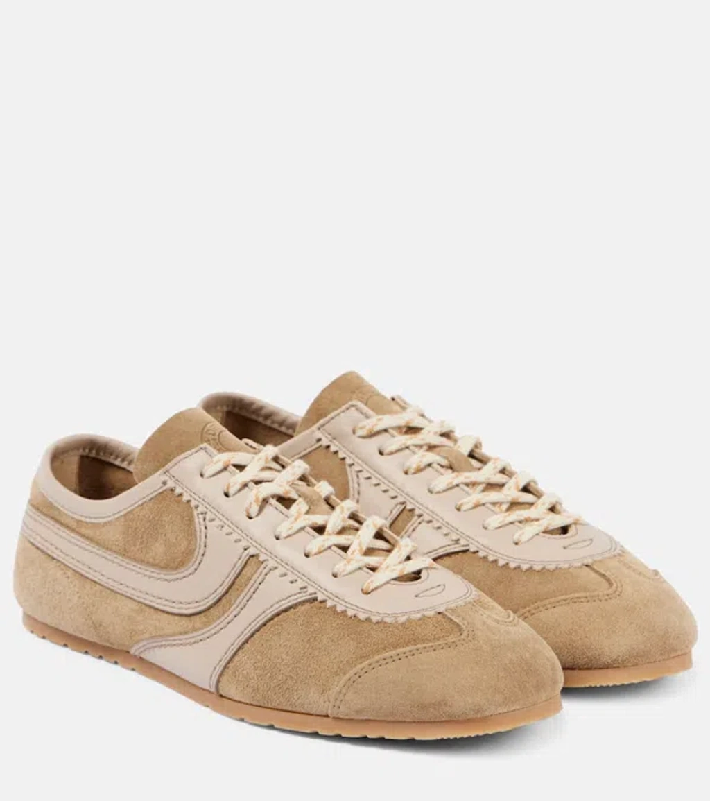 Dries Van Noten Leather And Suede Low-top Sneakers In