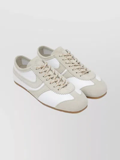DRIES VAN NOTEN LEATHER AND SUEDE LOW-TOP SNEAKERS