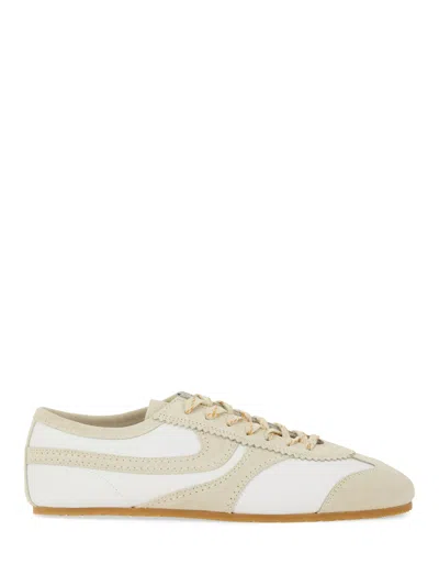 Dries Van Noten Leather And Suede Sneaker In White