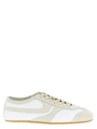 Dries Van Noten Leather And Suede Sneakers Beige In Multi
