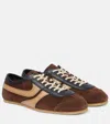 Dries Van Noten Leather-trimmed Suede Sneakers In Brown