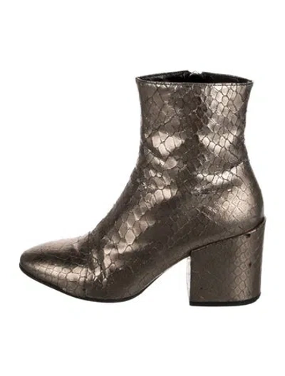 Pre-owned Dries Van Noten Leather Animal Print Boots