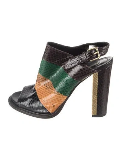 Pre-owned Dries Van Noten Leather Animal Print Pumps In Black