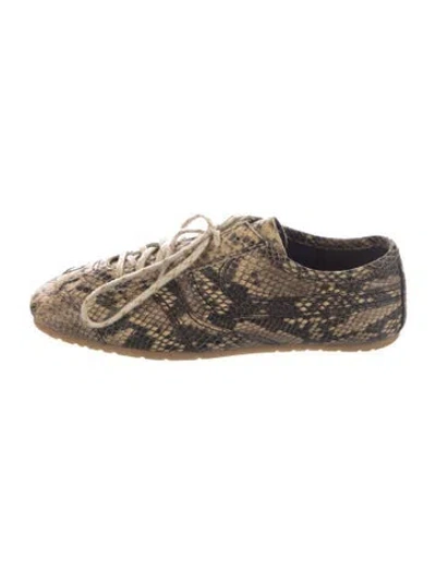 Pre-owned Dries Van Noten Leather Animal Print Sneakers In Multi