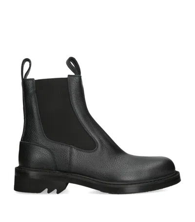 Dries Van Noten Leather Ankle Boots In Black