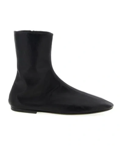 DRIES VAN NOTEN LEATHER ANKLE BOOTS