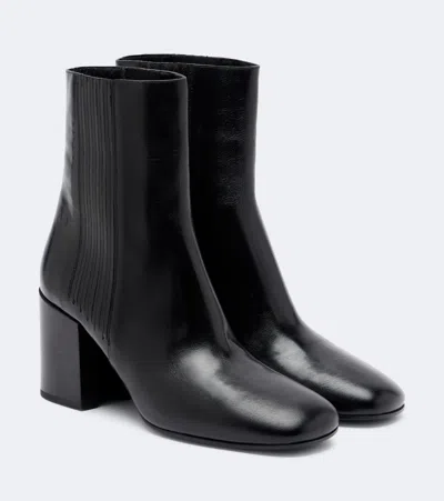 Dries Van Noten Leather Ankle Boots In Black