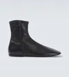 Dries Van Noten Leather Ankle Boots In Black