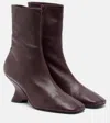 Dries Van Noten Leather Wedge Ankle Boots In Multi
