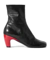 Dries Van Noten Leather Ankle Boots In Multi