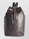 Dries Van Noten Leather Backpack Adjustable Straps Top Handle In Brown
