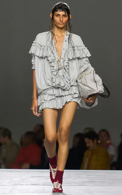 Dries Van Noten Leather Ballerina In Red